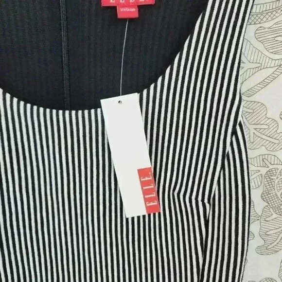 NWT ELLE Striped Fit & Flare Mini Tank Dress 4 - Picture 3 of 9